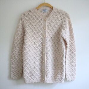 Vintage British Vogue Inc. Wintuk Cream Bubble Knit Cardigan